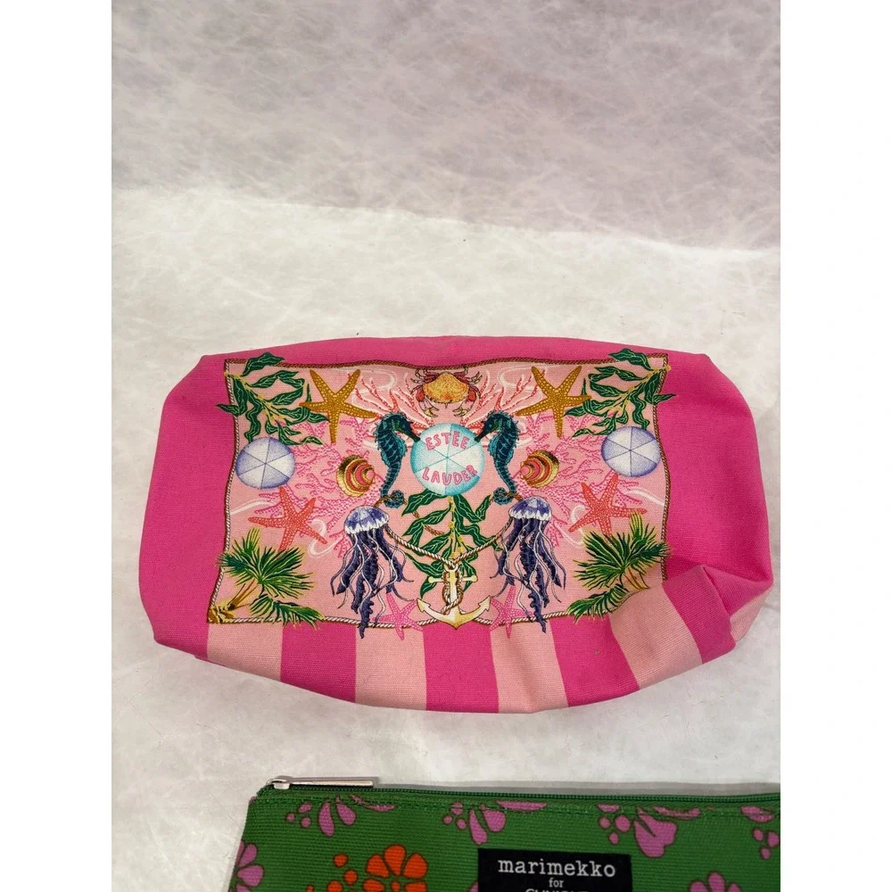Makeup Bag Lot Estee Lauder Marimekko Clinique Laneige Laura Ashley Cosmetic 4pc